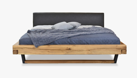 Moderní masívni postel z dub kovové nohy, Laura 180 x 200