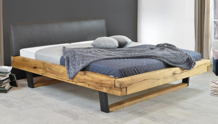 Moderní masívni postel z dub kovové nohy, Laura 160 x 200