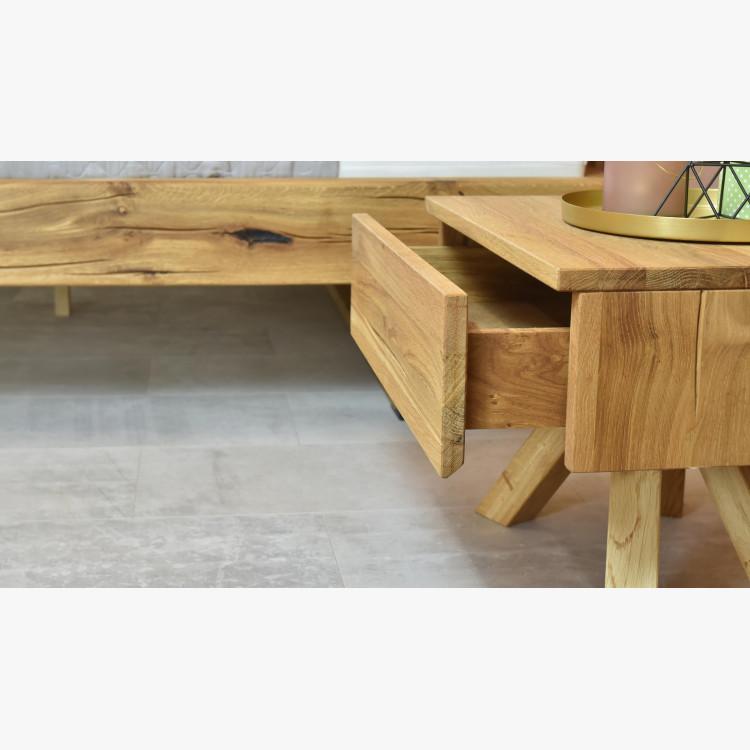 Moderní masívni postel z dub kovové nohy, Laura 160 x 200