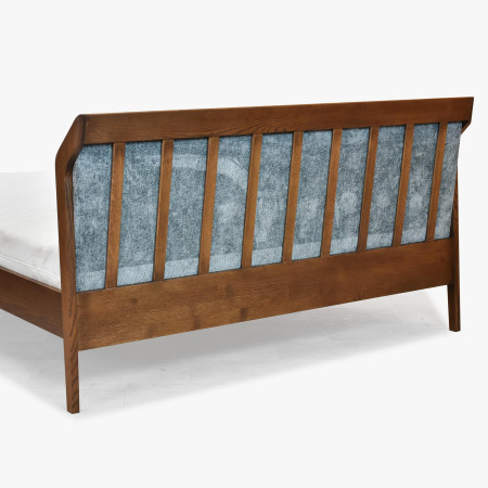 Retro postel s čaluněným čelem - zeleným 180 x 200 cm