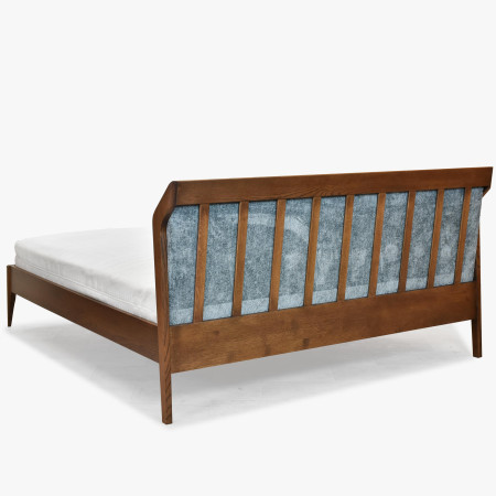 Retro postel s čaluněným čelem - zeleným 180 x 200 cm