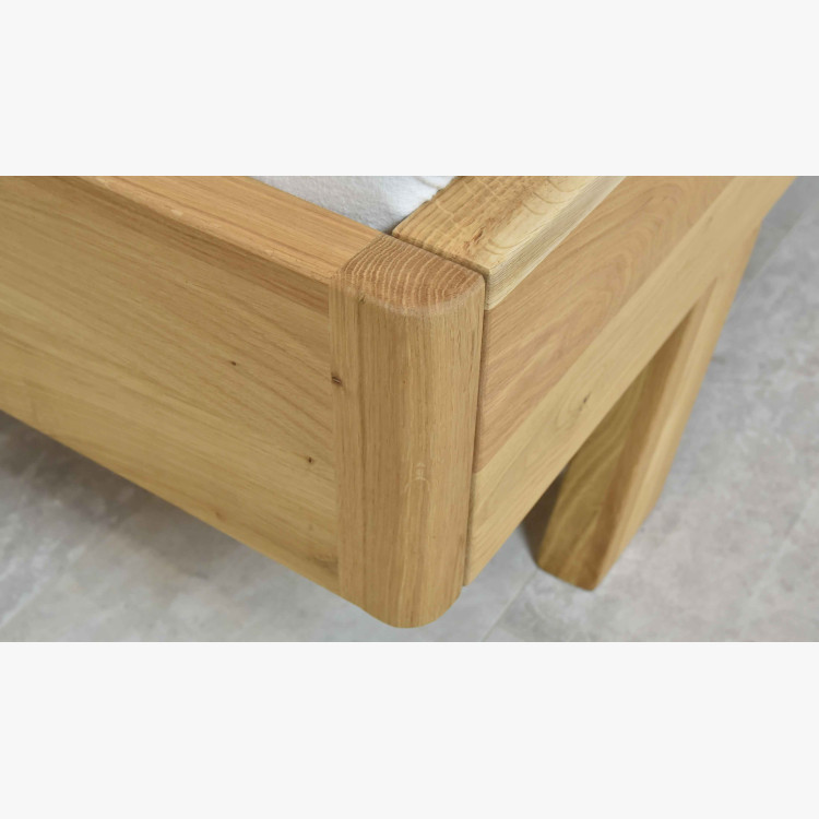 Postel z masivu - látkové čelo šedé Marina 160 x 200 cm