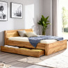Massivholzbett Eiche 160x200 cm mit Stauraum und Lattenrost