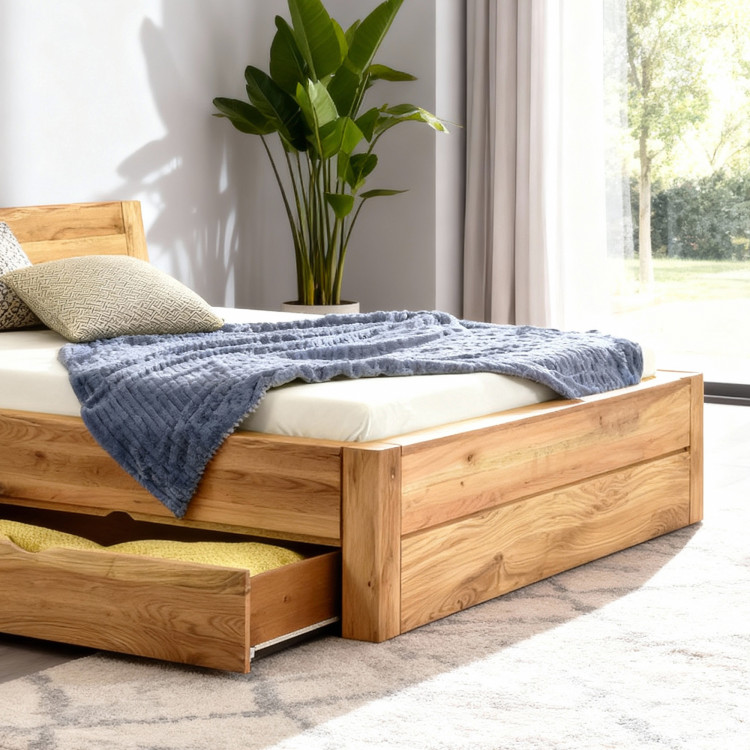 Postel z masivu s úložným prostorem, Julia 160 x 200 cm