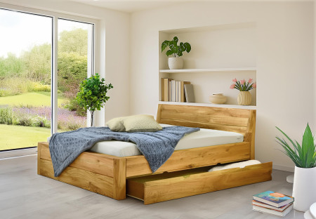 Postel z masivu s úložným prostorem, Julia 180 x 200 cm