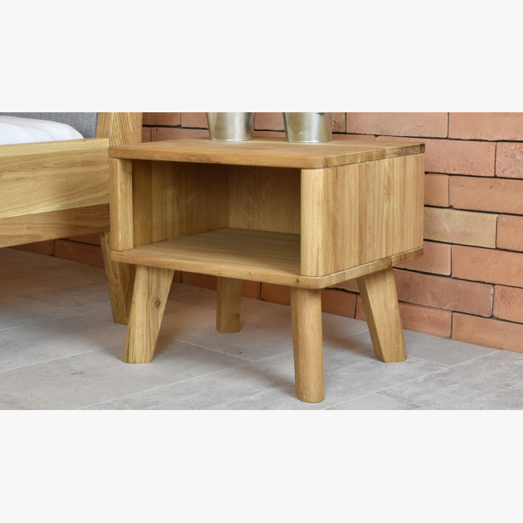 Postel z masivu - látkové čelo šedé Marina 180 x 200 cm