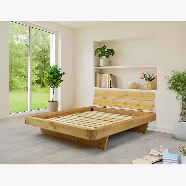 Poctivá postel z masivu smrk 180 cm Včetně šuplíků pod postel