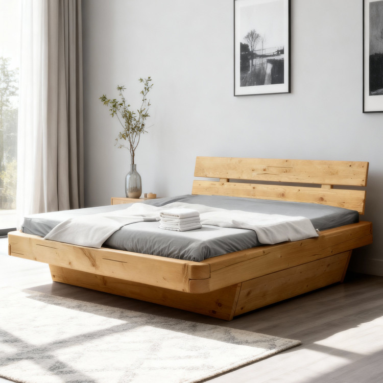 Poctivá postel z masivu smrk 180 cm Včetně šuplíků pod postel