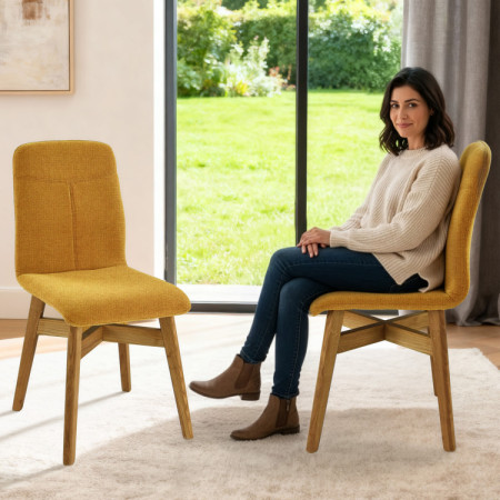 Esszimmerstuhl YORK, gelb - easy clean