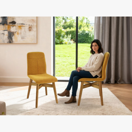 Esszimmerstuhl YORK, gelb - easy clean