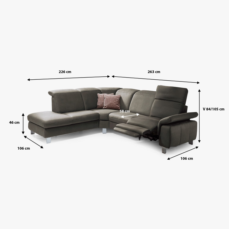 Ecksofa Magma mit TV-Funktion - links Ecke