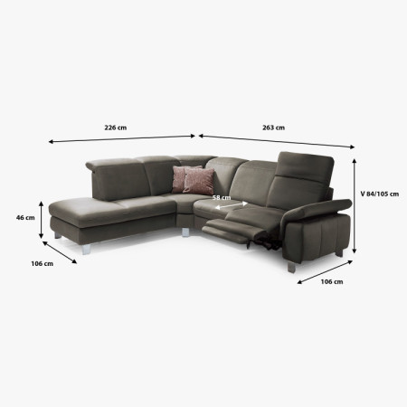 Ecksofa Magma mit TV-Funktion - links Ecke