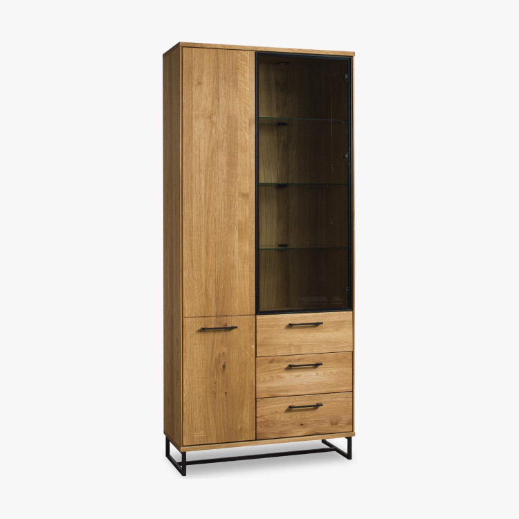 Wohnwand im Industriestil - Massivholz + Metallbeine Lagos