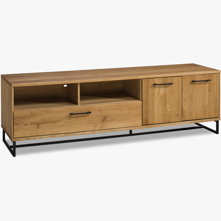 Wohnwand im Industriestil - Massivholz + Metallbeine Lagos