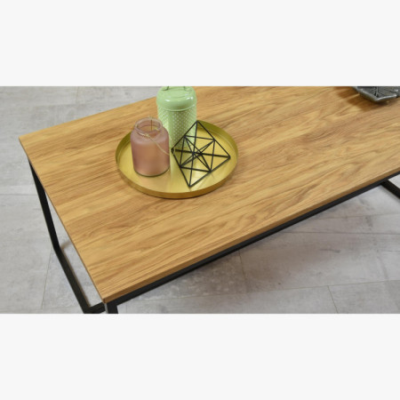 Wohnwand im Industriestil - Massivholz + Metallbeine Lagos