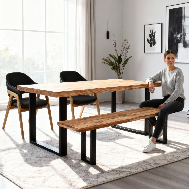 J Esstisch aus Eichenholz 200 x 100 cm, natürliche Optik