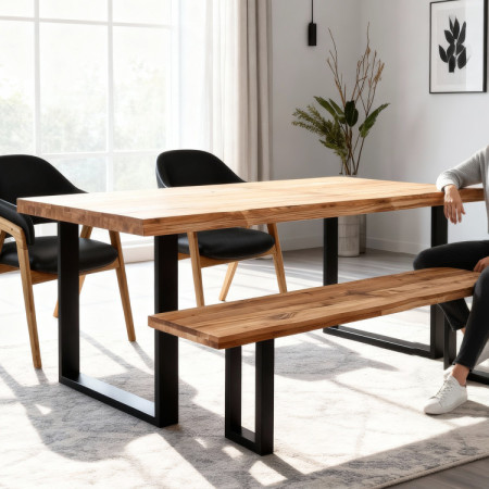 J Esstisch aus Eichenholz 200 x 100 cm, natürliche Optik