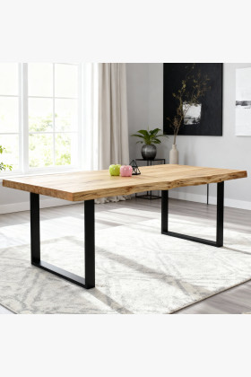 Esstisch aus Eichenholz 160 x 90 cm, natürlicher Look 2