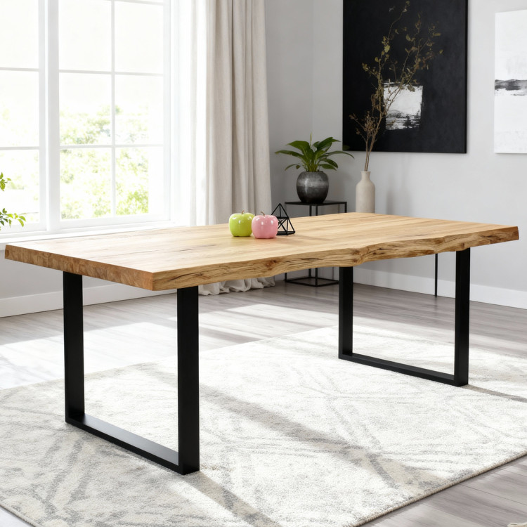 Esstisch aus Eichenholz 160 x 90 cm, natürlicher Look