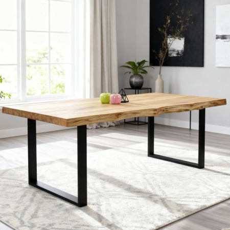 Esstisch aus Eichenholz 160 x 90 cm, natürlicher Look