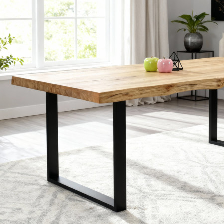 Esstisch aus Eichenholz 160 x 90 cm, natürlicher Look