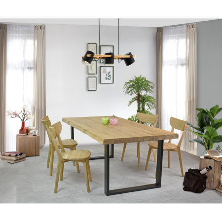 Esstisch aus Eichenholz 160 x 90 cm, natürlicher Look