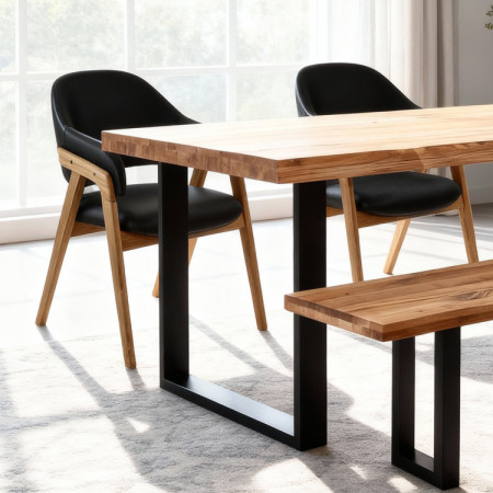 Esstisch aus Eichenholz 160 x 90 cm, natürlicher Look