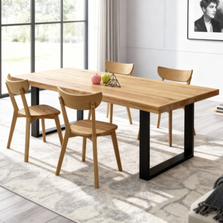 Eichen-Esstisch-Set mit Stühlen Eva