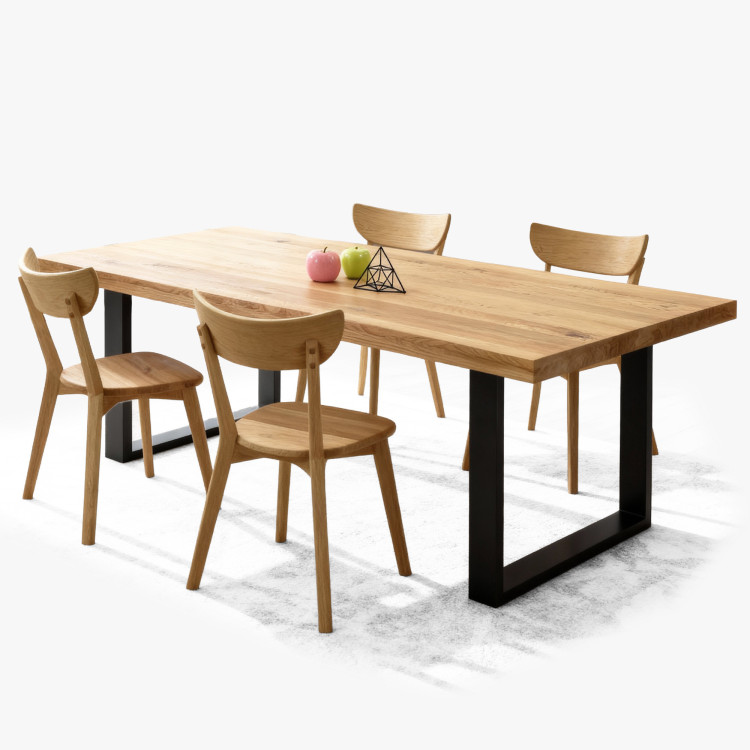 Eichen-Esstisch-Set mit Stühlen Eva