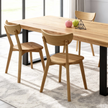 Eichen-Esstisch-Set mit Stühlen Eva