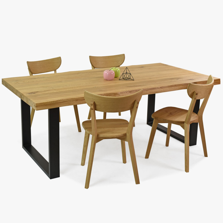 Eichen-Esstisch-Set mit Stühlen Eva