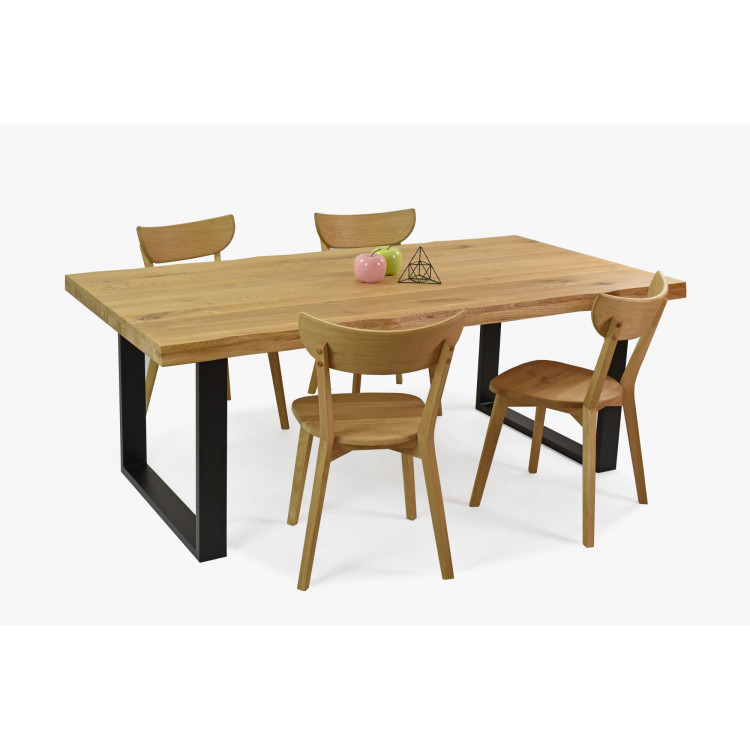 Eichen-Esstisch-Set mit Stühlen Eva