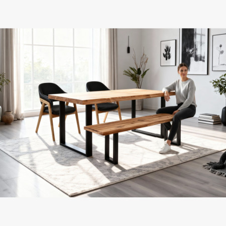 Eichen-Esstisch-Set mit Stühlen Eva