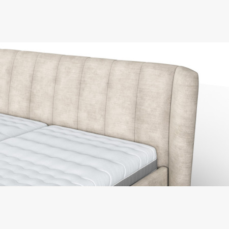 Moderne gepolstertes Bett mit Stauraum sandfarben, 180 × 200 cm