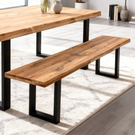 Holzmassiveiche-Bank ohne Rückenlehne 160 cm