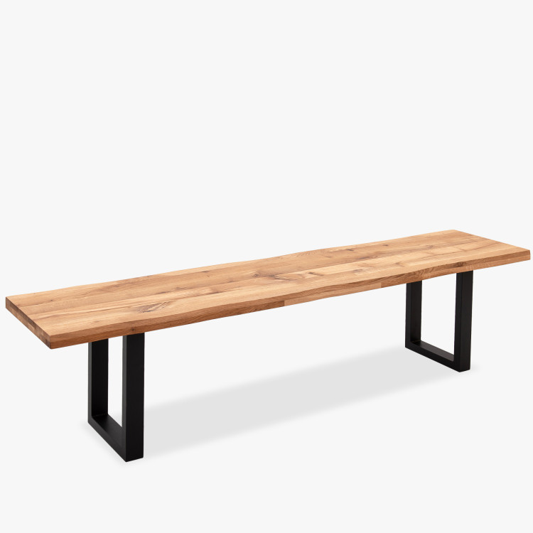 Holzmassiveiche-Bank ohne Rückenlehne 160 cm