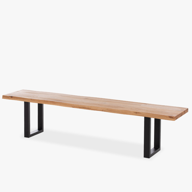 Holzbank massiv Eiche ohne Rückenlehne 180 cm