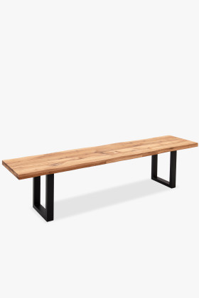 Holzbank massiv Eiche ohne Rückenlehne 200 cm 2