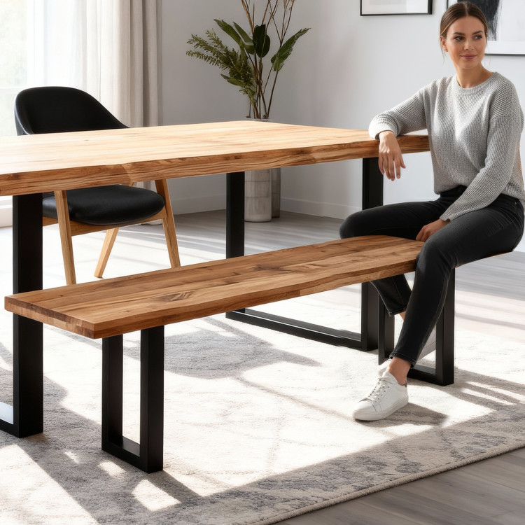 Holzbank massiv Eiche ohne Rückenlehne 200 cm