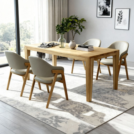 Jídelní set York & Beny – Eleganz und Komfort aus massivem Eichenholz