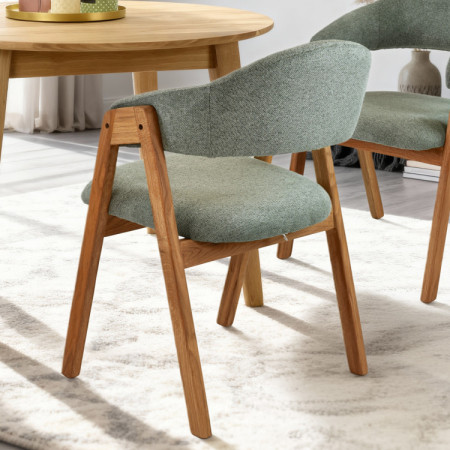 Jídelní stůl z dubového masivu a 4 čalouněné židle York & Arco