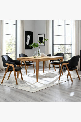 Ausziehbarer Holztisch - Eiche 180 cm lang 2