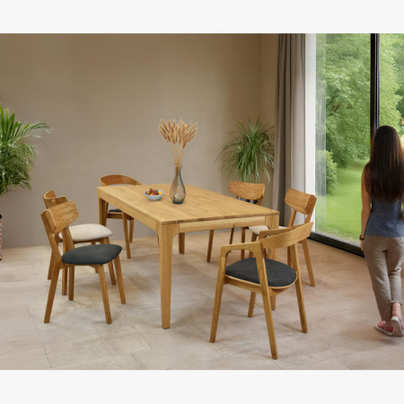 Ausziehbarer Holztisch - Eiche 180 cm lang