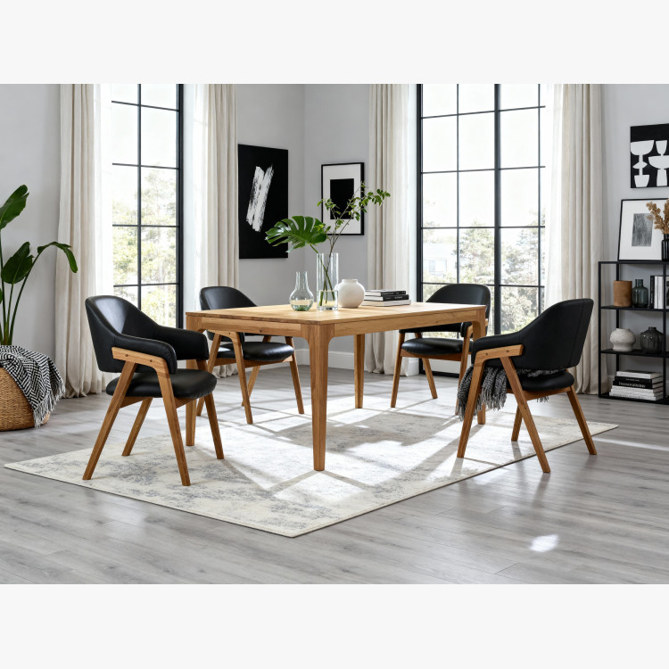 Ausziehbarer Holztisch - Eiche 180 cm lang