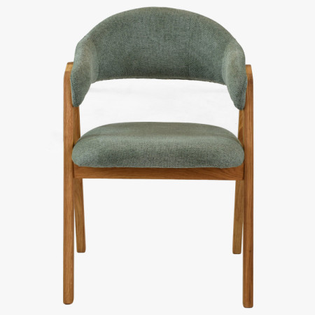 Eichenstuhl mit Armlehnen, mattgrau