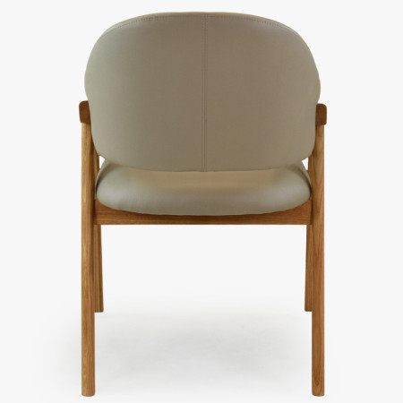 Eichenstuhl mit Armlehnen, grau-braun