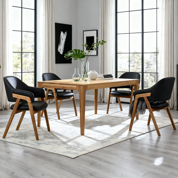 Jedezimmer-Set aus massiver Eiche Lucas + Beny