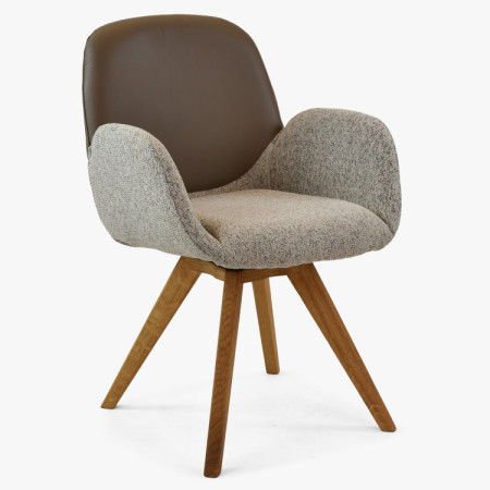 Dubový Drehstuhl, Stoff + grau-braun