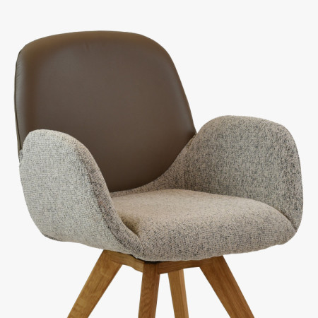 Dubový Drehstuhl, Stoff + grau-braun