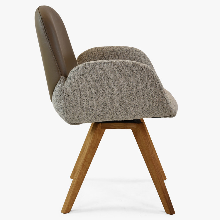 Dubový Drehstuhl, Stoff + grau-braun